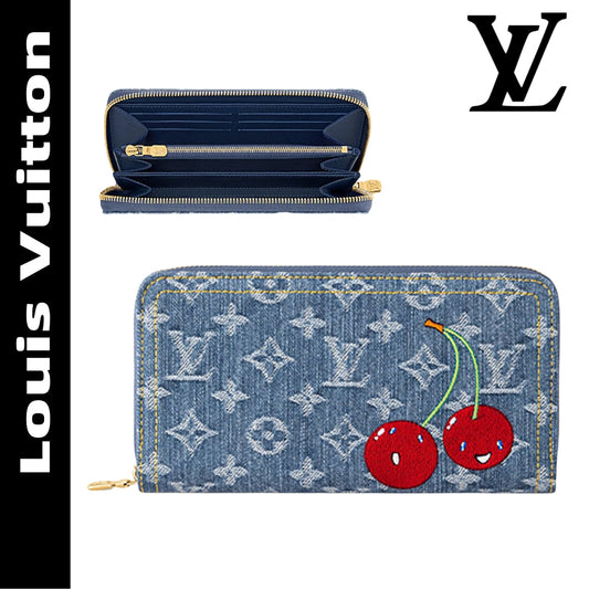 【ルイヴィトン】レアアイテム♪LV× TM ジッピーウォレット デニム チェリー
