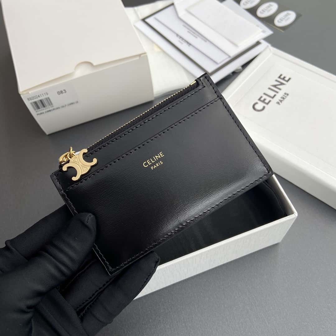 【セリーヌ】2色ギフトにも*送料込☆ ジップ付きカードホルダー トリオンフ チャーム