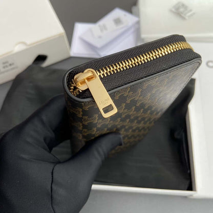 【セリーヌ】新作 大人気 柄ラージ ジップウォレット 財布