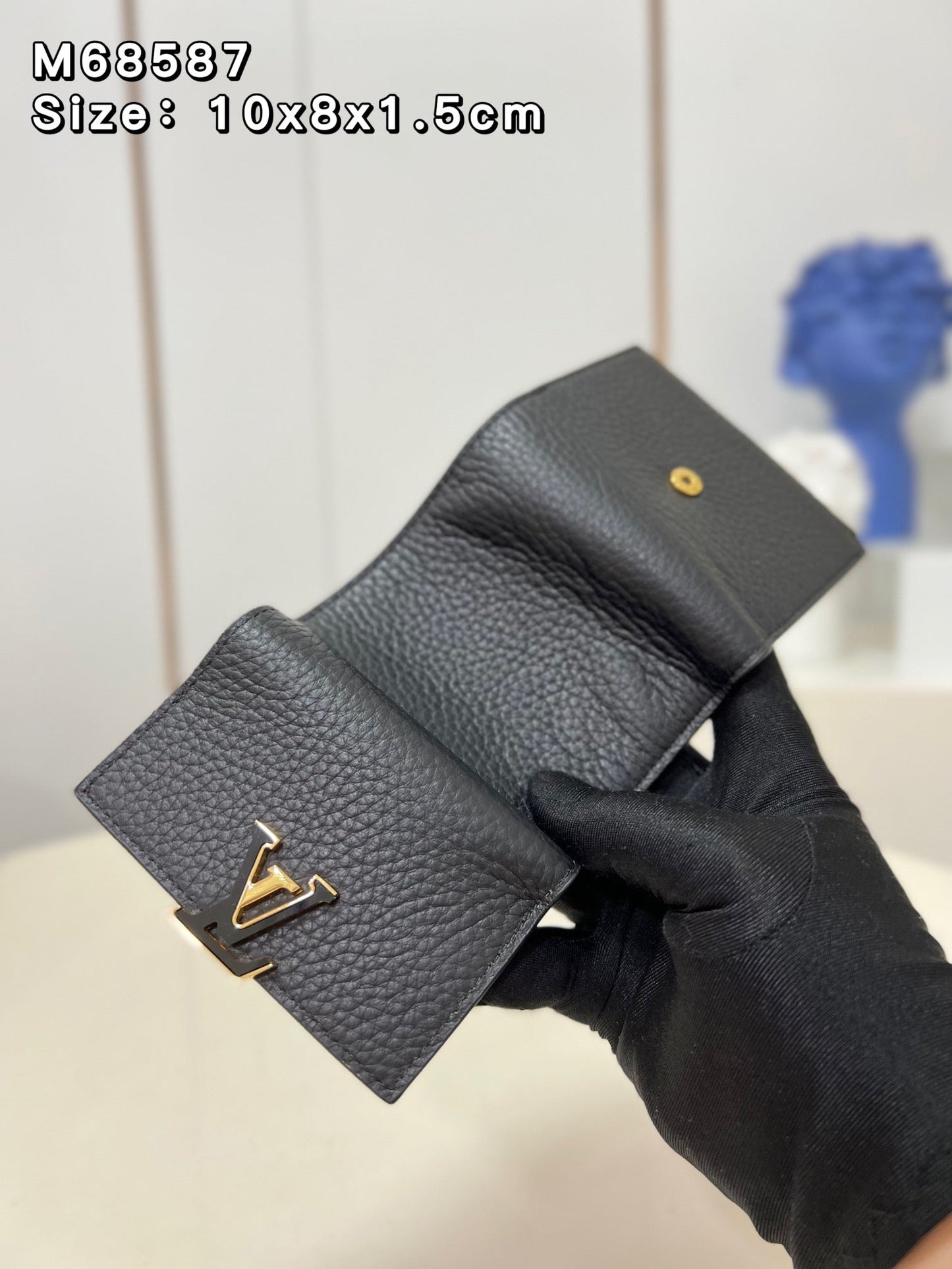 【ルイヴィトン】送料無料◆ポルトフォイユ・カプシーヌ牛革3つ折り財布M68587