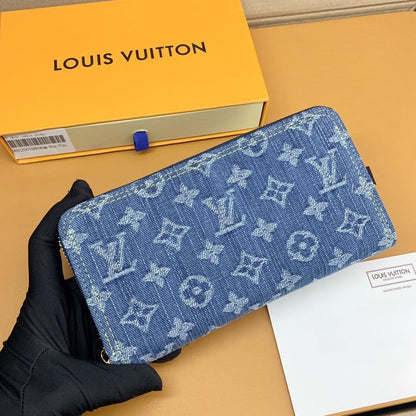 【ルイヴィトン】大人気◆長財布 ジッピーウォレット デニム素材 M82958