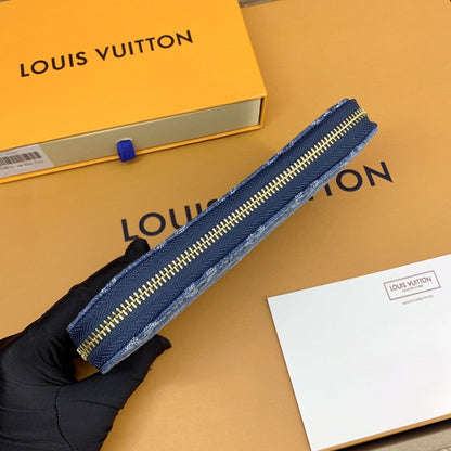 【ルイヴィトン】大人気◆長財布 ジッピーウォレット デニム素材 M82958